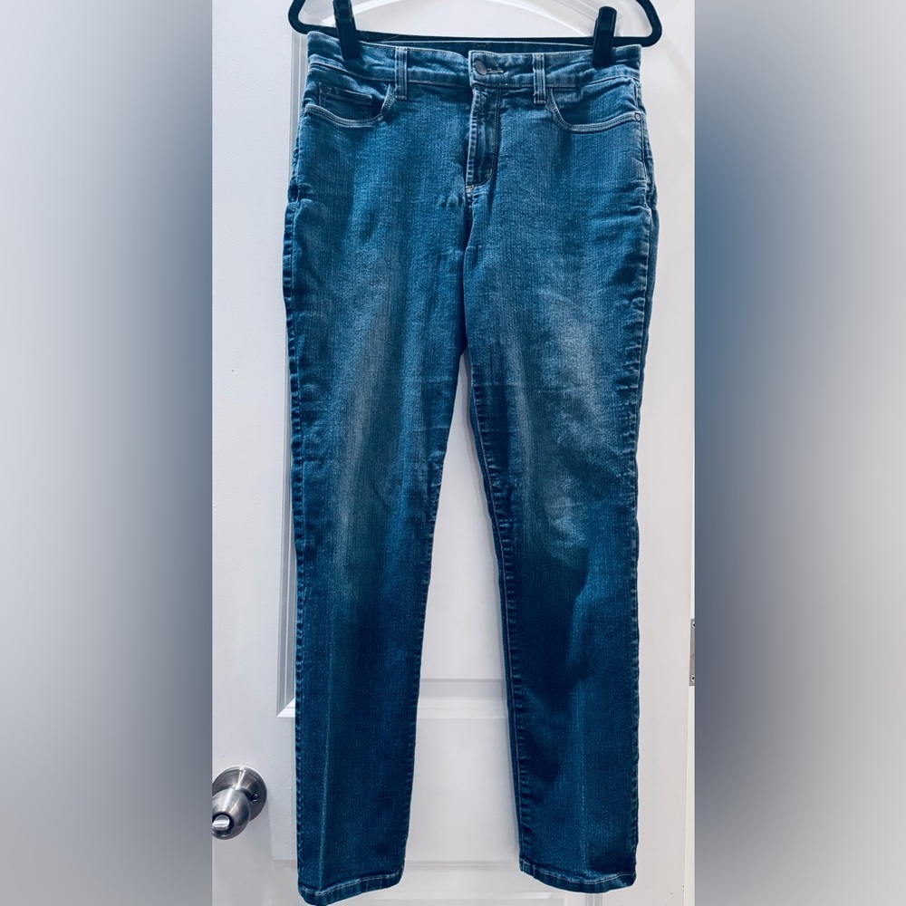 NYDJ Dark Blue Alina Legging Denim Jeans with Branded Button
